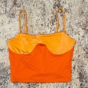 Two-Tone Orange Crop Cami Top